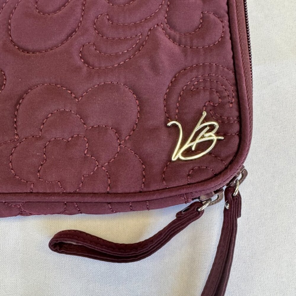 Vera Bradley Laptop Sleeve Burgandy Floral Interior - Picture 2 of 8